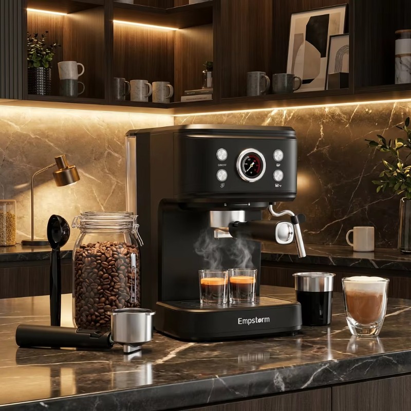 Espresso Machine Semi Auto - Cafetera Espresso Semiautomática con Espumador de