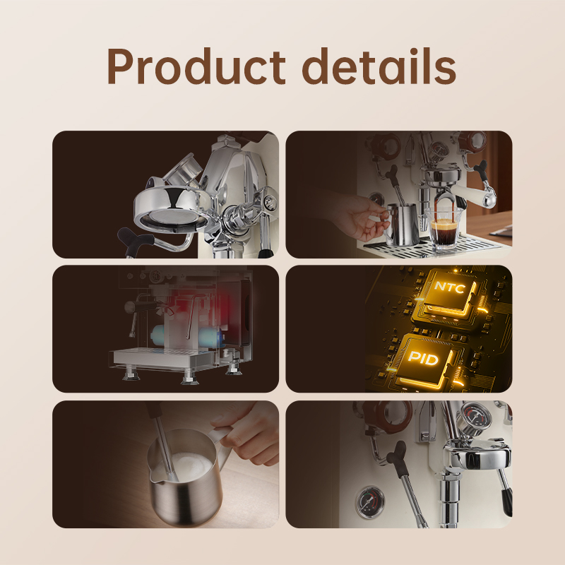 Cafetera MDK blanca de doble c - Espresso Machine Semi Auto reseña y precio